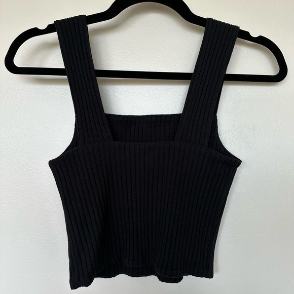 American eagle ribbed black crop tank top size XS - Picture 2 of 4